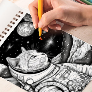 Astronaut Cat Coloring Book