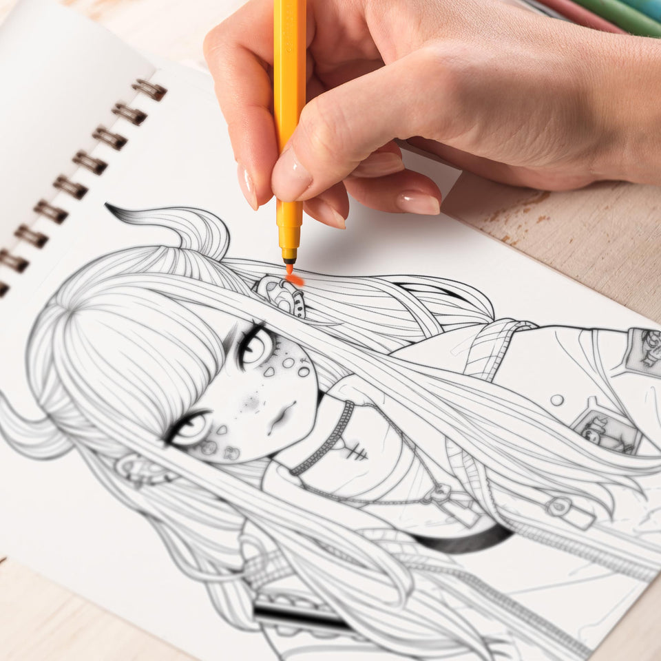 Pop Manga Cute And Creepy Coloring Book: Embrace the Artistic Journey ...