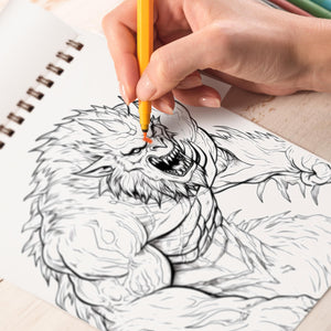 Werewolf Coloring Book: Mysterious Moonlight with 30 Delightful Coloring Pages of Howling Werewolf Packs