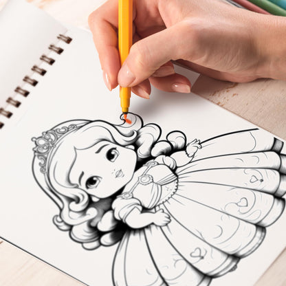 Cute Chubby Princess Spiral Bound Coloring Book: 30 Mesmerizing Coloring Pages in the Cute Chubby Princess Coloring Book