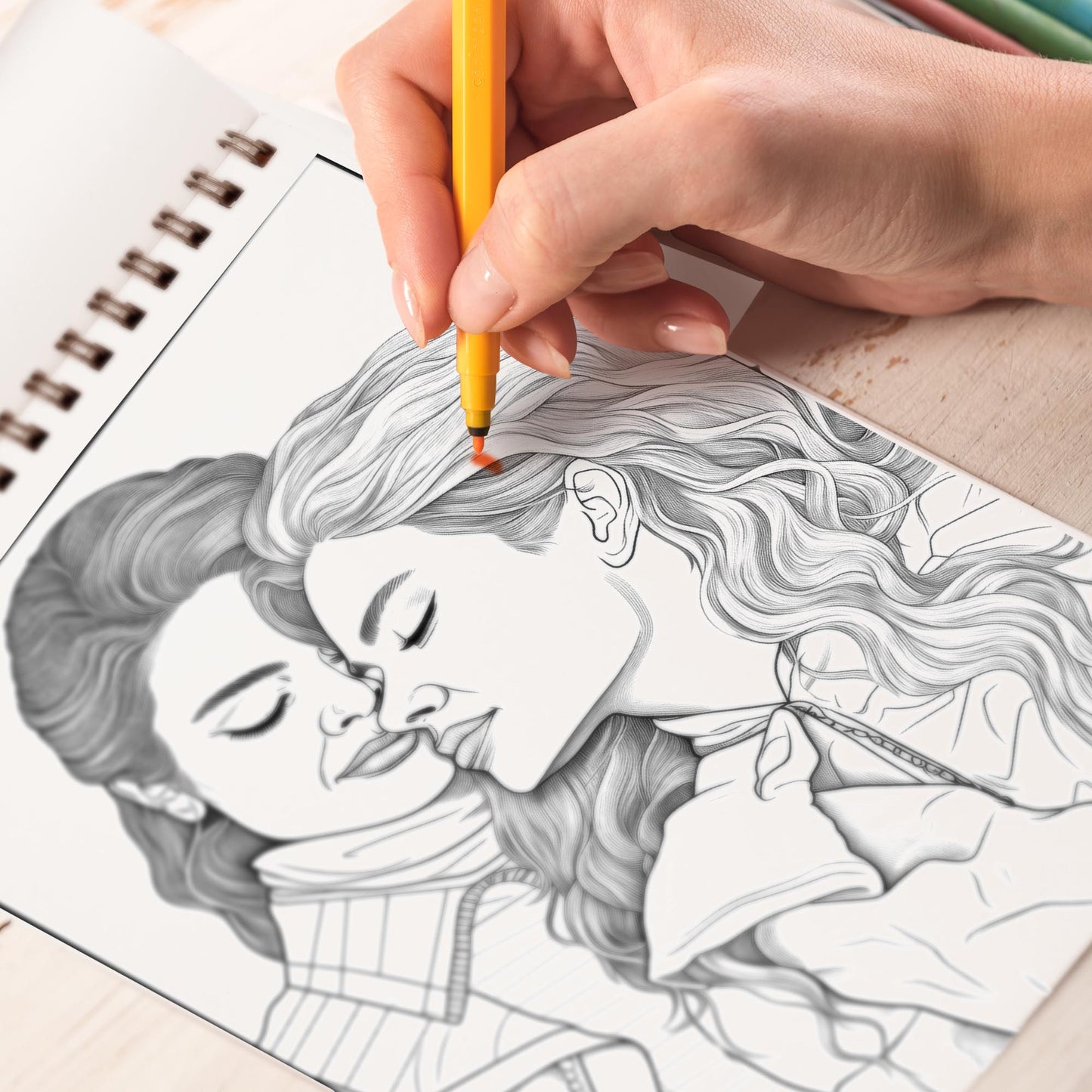 Proudly Girl Love Spiral Bound Coloring Book: 30 Captivating Coloring Scenes of Proud and Loving Couples