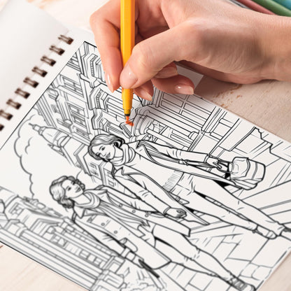 Painted With Her Love Spiral Bound Coloring Book: 30 Captivating Coloring Scenes of Devoted Couples