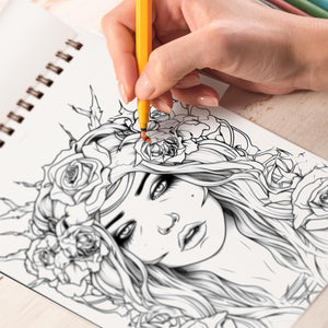 Gruesome Glamour Spiral-Bound Coloring Book: 30 Gruesome Glamour Coloring Pages, Offering a Captivating and Spooky Coloring Experience
