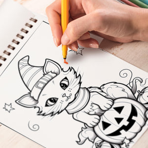 The Spooky Cat Spiral Coloring Book: 30 Mesmerizing Spooky Cat Coloring Pages for Cat Lovers to Explore the Sinister Side of Feline Beauty