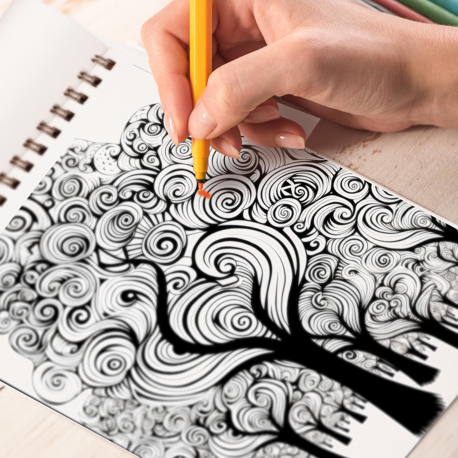 Abstract Trees Spiral Coloring Book: 30 Whimsical Abstract Trees Coloring Pages for Art Admirers to Embrace the Quirky Charm and Artistic Vibes