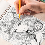 Kawaii Steampunk Girls Spiral Coloring Book: 30 Magical Coloring Pages, Depicting Cute Steampunk Girls Engaged in Mysterious and Imaginative Adventures