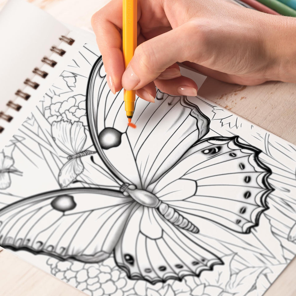 Summer Bugs Spiral Coloring Book: 30 Intriguing Coloring Pages of Summer Bugs