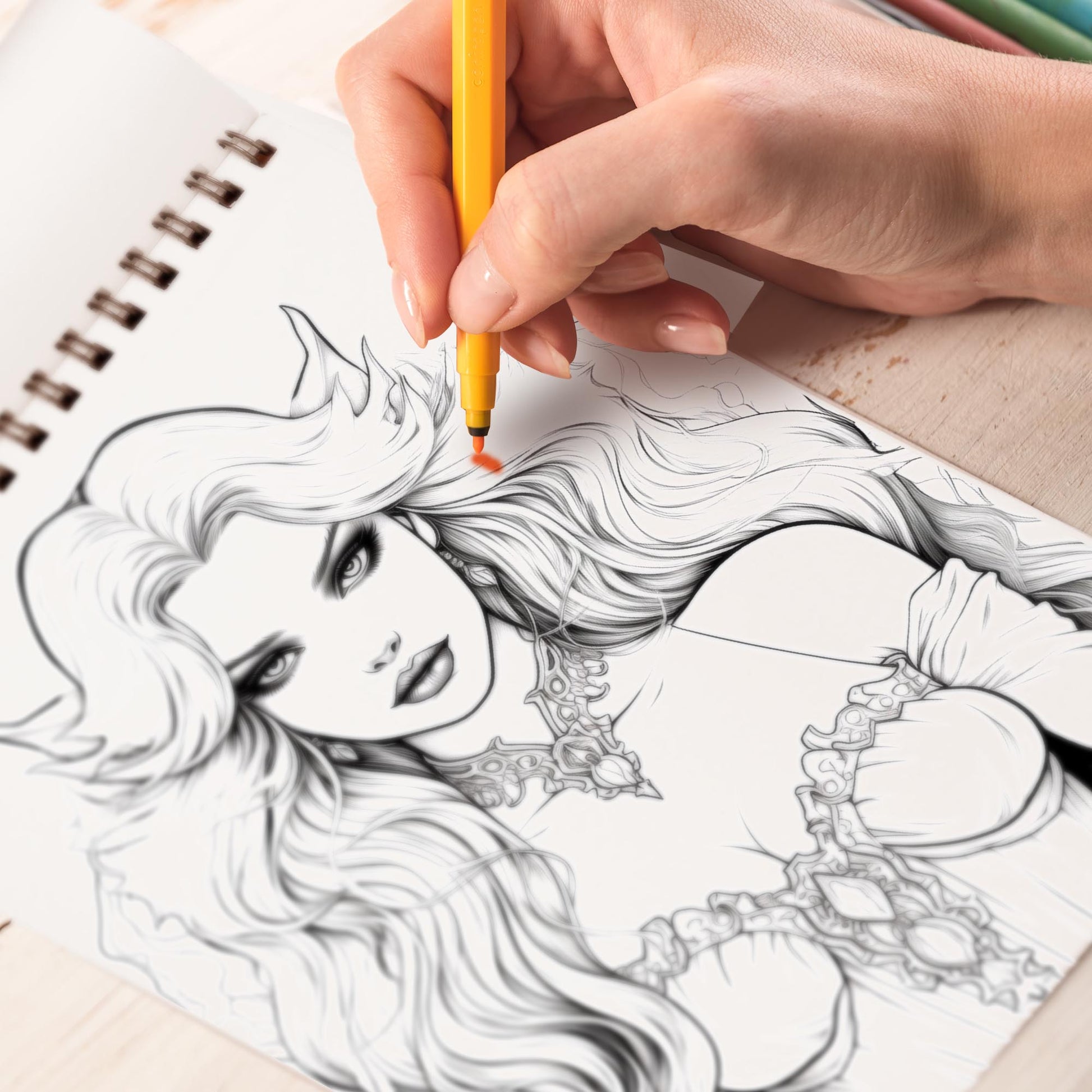 Alluring Vampire Spiral-Bound Coloring Book: 30 Captivating Coloring Pages that Combine the Alluring Vampire Coloring Book and Halloween Event