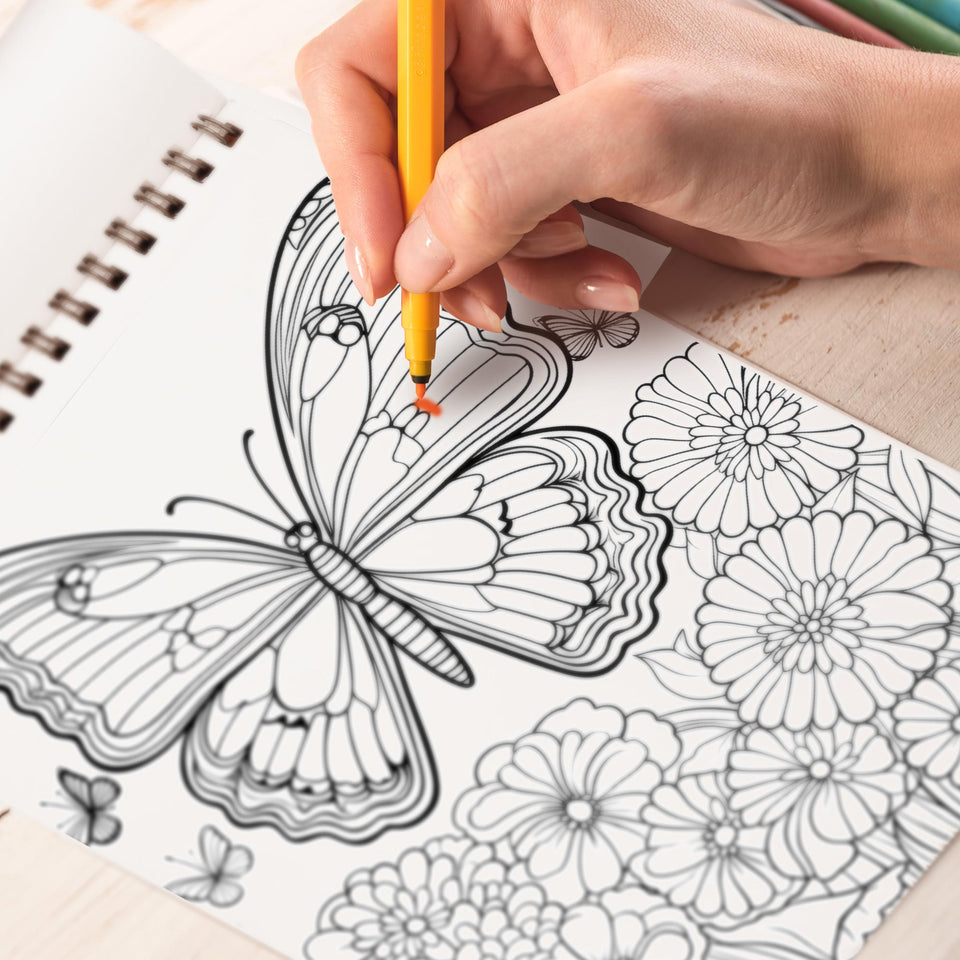 The Butterfly Garden Coloring Book: Beautiful Butterfly in The Garden Coloring Pages for Adults for Stress Relief and Relaxation