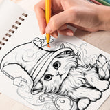 Halloween Kitty Spiral-Bound Coloring Book: 30 Artistic Coloring Pages Inspired by the Whimsy of Halloween Kitties. 