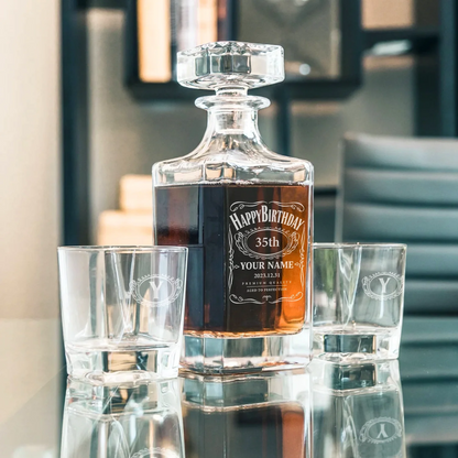 Personalised Decanter Set, Birthday Gift 8