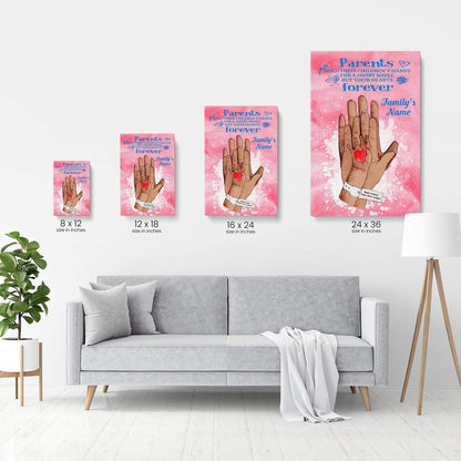 Parent Hold Their Children;s Hand For A Short While But Their Hearts Forever Canvas