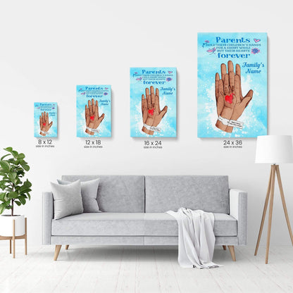 Parent Hold Their Children;s Hand For A Short While But Their Hearts Forever Canvas