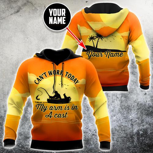 Fishing Gifts My Arm Is In A Cast Fishing Personalized US Unisex Size Hoodie