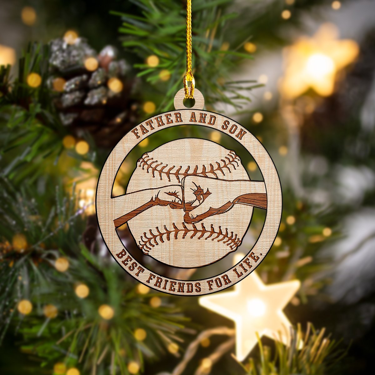 Baseball Father and Son Shaped Car Ornament