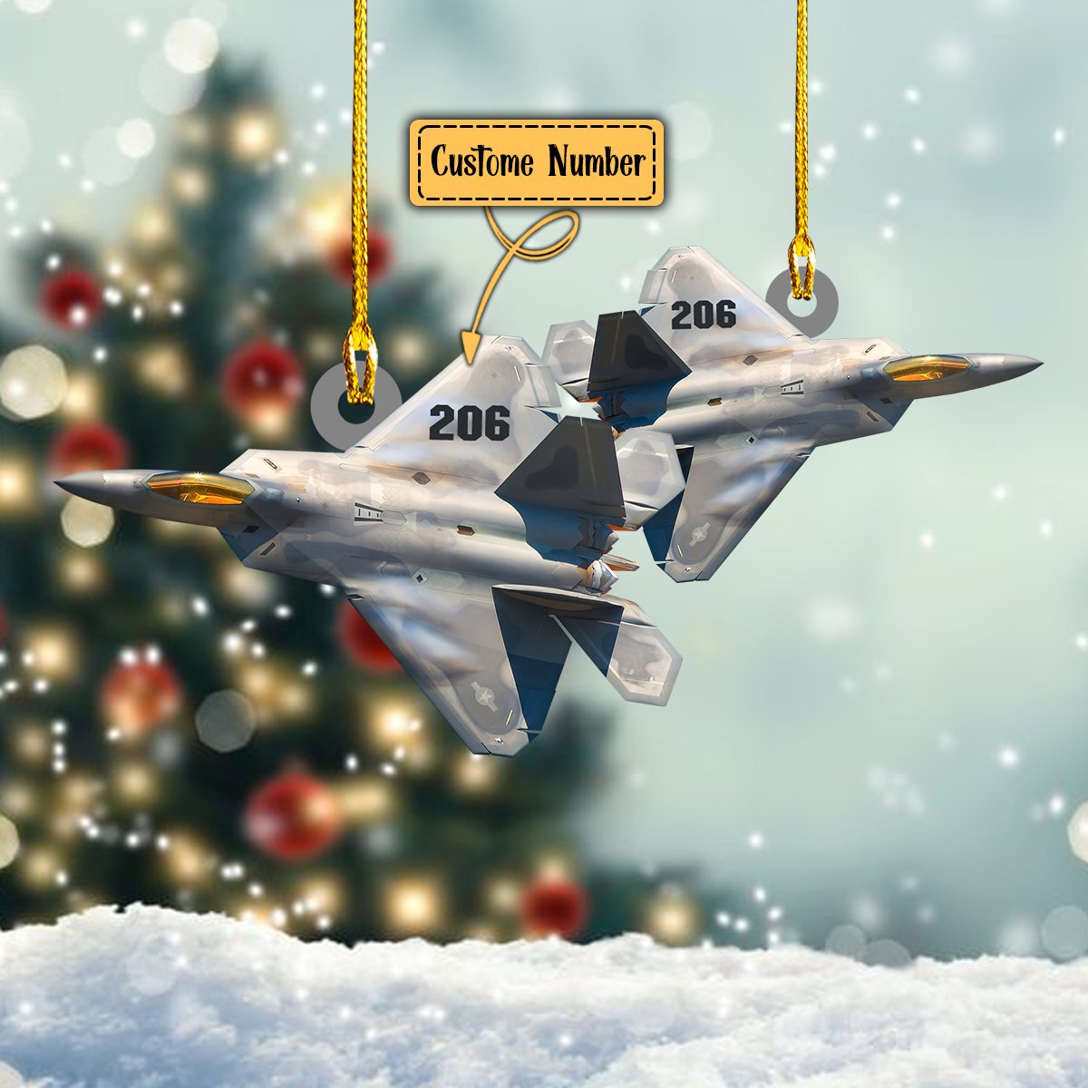 Ornament - Personalized Raptor Ornament Name, Custom Shape Flat Ornament, Christmas Ornament Decor