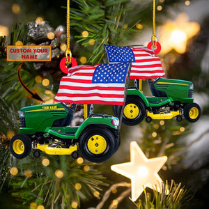 Ornament - America Tractor Custom Shaped Flat Ornament, Gift for Tractor, Christmas Ornament Decor, Home Decor