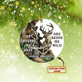 Deer - Couple- Custom Ornament - Loop- T2k- 452 Car Ornament