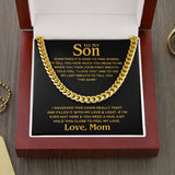Son Cuban Link Chain If You Need a Hug Just Hold This Close To Feel My Love. Love, Mom Necklace