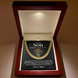 Pamaheart- To my Son - Stand tall from Mum - Cuban Link Chain, Gift For Man, Husband, Gift For Birthday, Christmas