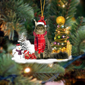 Maine Coon Cat Christmas Ornament Christmas Tree Hanging Acrylic Ornament Gift