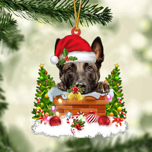 Malinois In The Chimney Hanging Ornament Dog Christmas Ornament