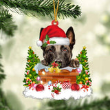 Malinois In The Chimney Hanging Ornament Dog Christmas Ornament