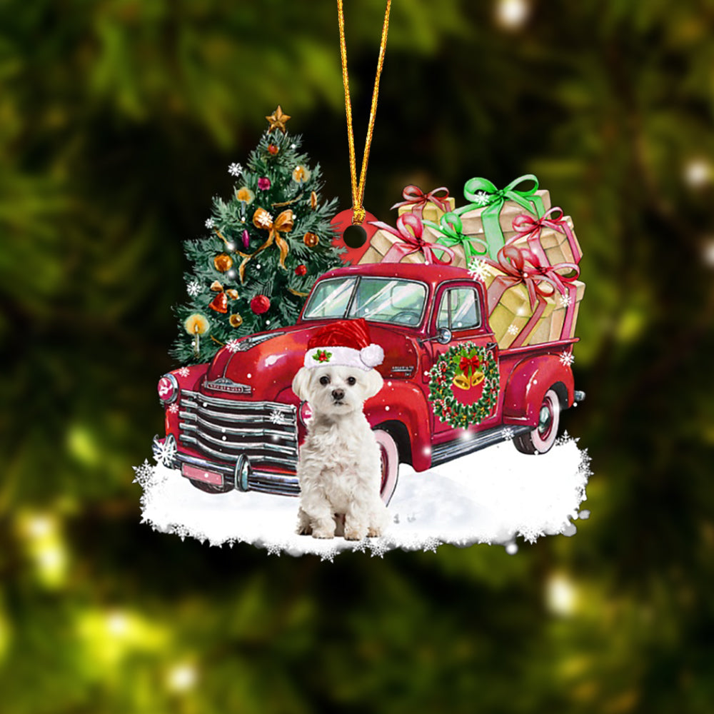 Godmerch- Ornament- Maltese Christmas Hanging Ornament Dog Ornament, Car Ornament, Christmas Ornament