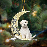 Godmerch- Maltese I Love You To The Moon And Back Hanging Ornament Dog Ornament, Car Ornament, Christmas Ornament