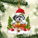 Maltipoo In The Chimney Hanging Ornament Dog Christmas Ornament
