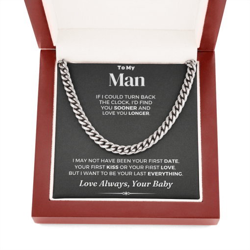 Man Necklace, To My Man Necklace I'd Find You Sooner and Love You Longer, Necklace for Man, Cuban Link Chain Necklace - TGV
