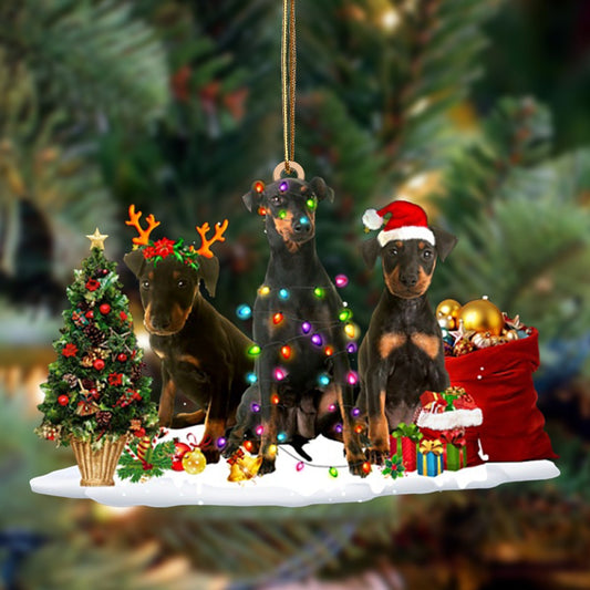 Manchester Terrier-Christmas Dog Friends Hanging Ornament