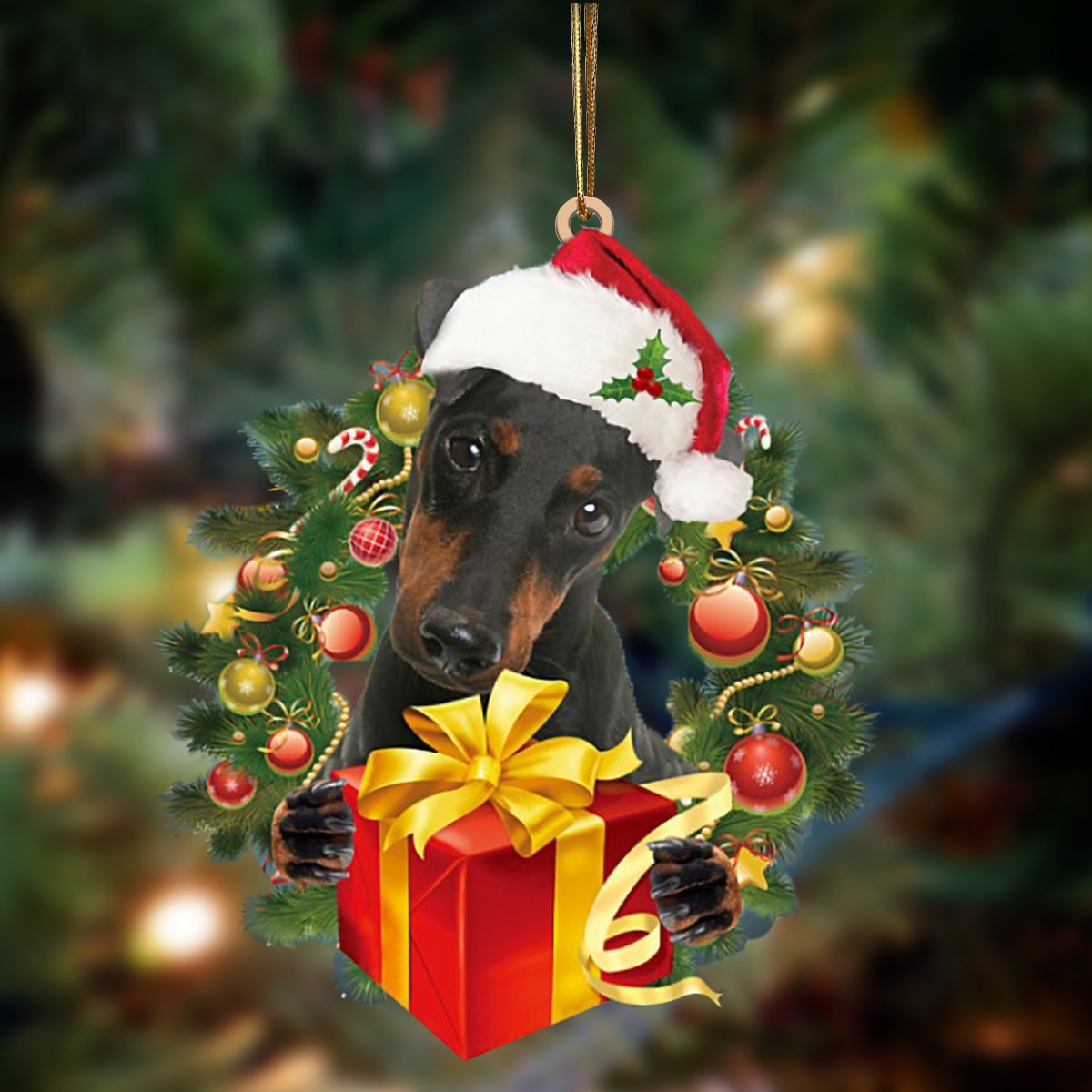 Manchester Terrier-Dogs Give Gifts Hanging Ornament