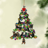 Ornament- Manchester Terrier-Christmas Tree Lights-Two Sided Ornament, Happy Christmas Ornament, Car Ornament