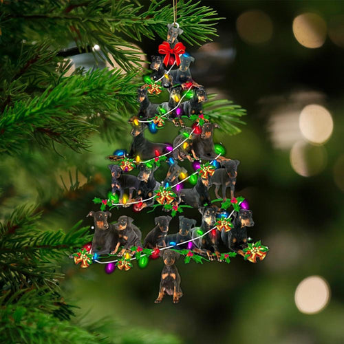 Manchester Terrier-Christmas Tree Lights-Two Sided Ornament
