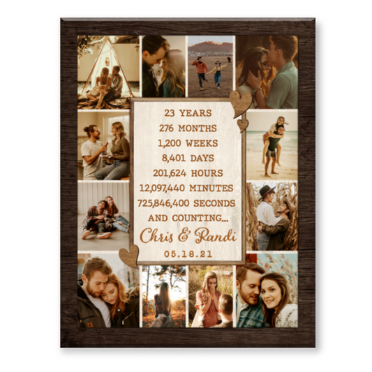 23rd Anniversary Photo Collage Canvas, Custom 23 Year Anniversary Gift