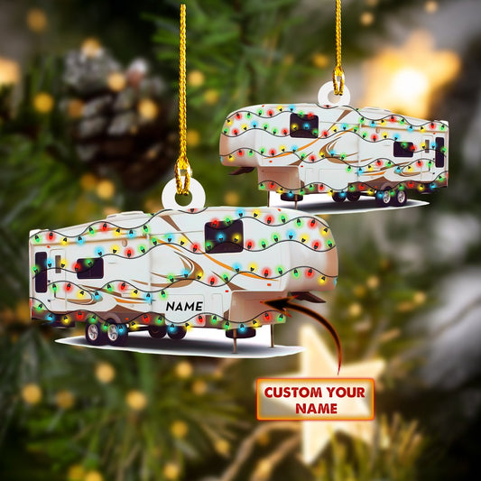 Ornament - Camping - Custom Shaped Flat Ornament, Ornament for Camping Lover, Christmas Decor