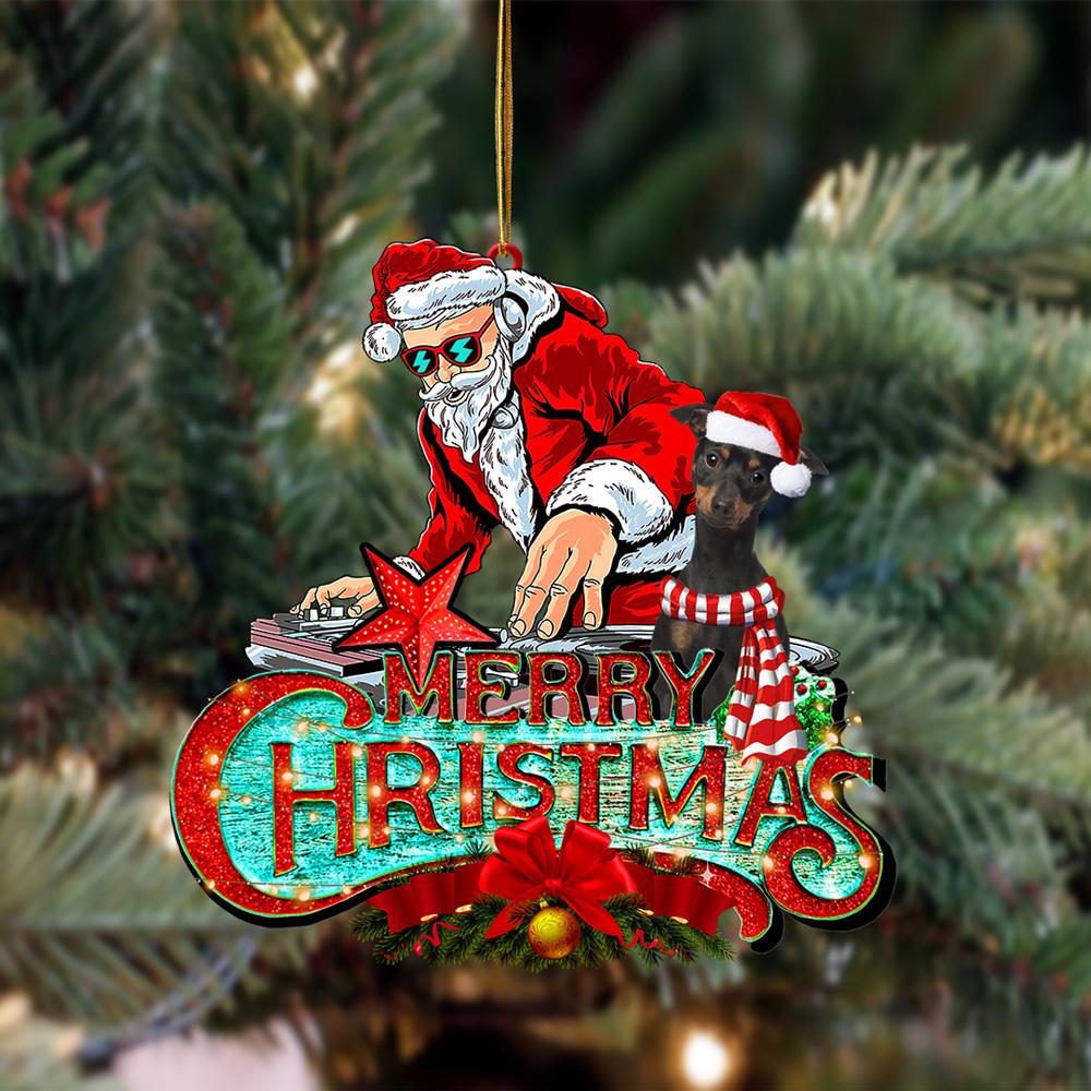 Miniature Pinscher 2-Christmas Rock Two Sided Ornament