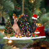 Ornament- Miniature Pinscher-Christmas Dog Friends Hanging Ornament, Happy Christmas Ornament, Car Ornament
