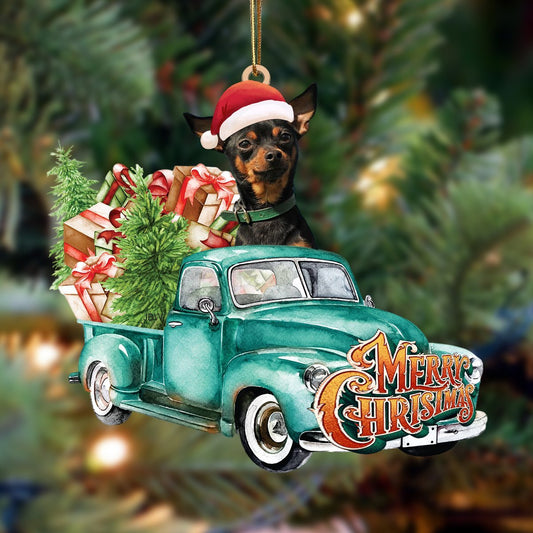Miniature Pinscher-Green Truck Hanging Ornament