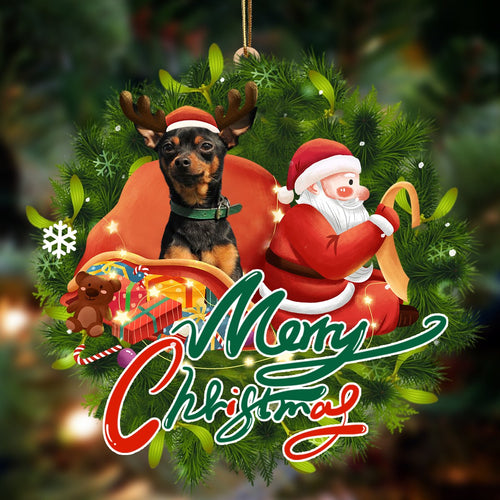 Godmerch- Ornament- Miniature Pinscher-Santa & dog Hanging Ornament, Happy Christmas Ornament, Car Ornament