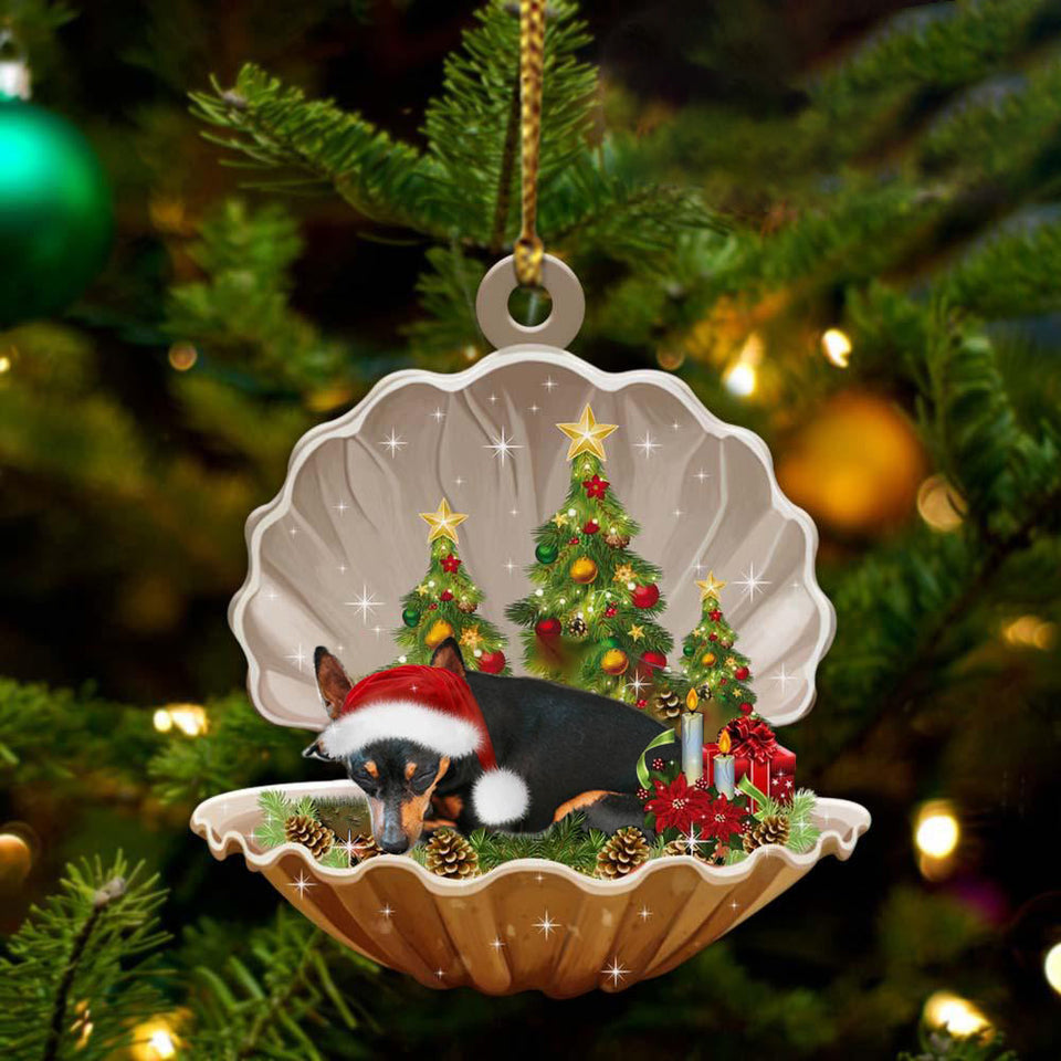 Ornament- Miniature Pinscher-Sleeping Pearl in Christmas Two Sided Ornament, Christmas Ornament, Car Ornament