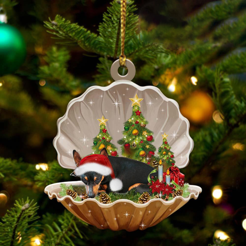 Ornament- Miniature Pinscher-Sleeping Pearl in Christmas Two Sided Ornament, Christmas Ornament, Car Ornament