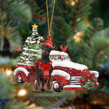 Ornament- Miniature Pinscher 2-Christmas Car Two Sided Ornament, Happy Christmas Ornament, Car Ornament