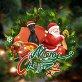 Godmerch- Ornament- Miniature Pinscher 2-Santa & dog Hanging Ornament, Happy Christmas Ornament, Car Ornament