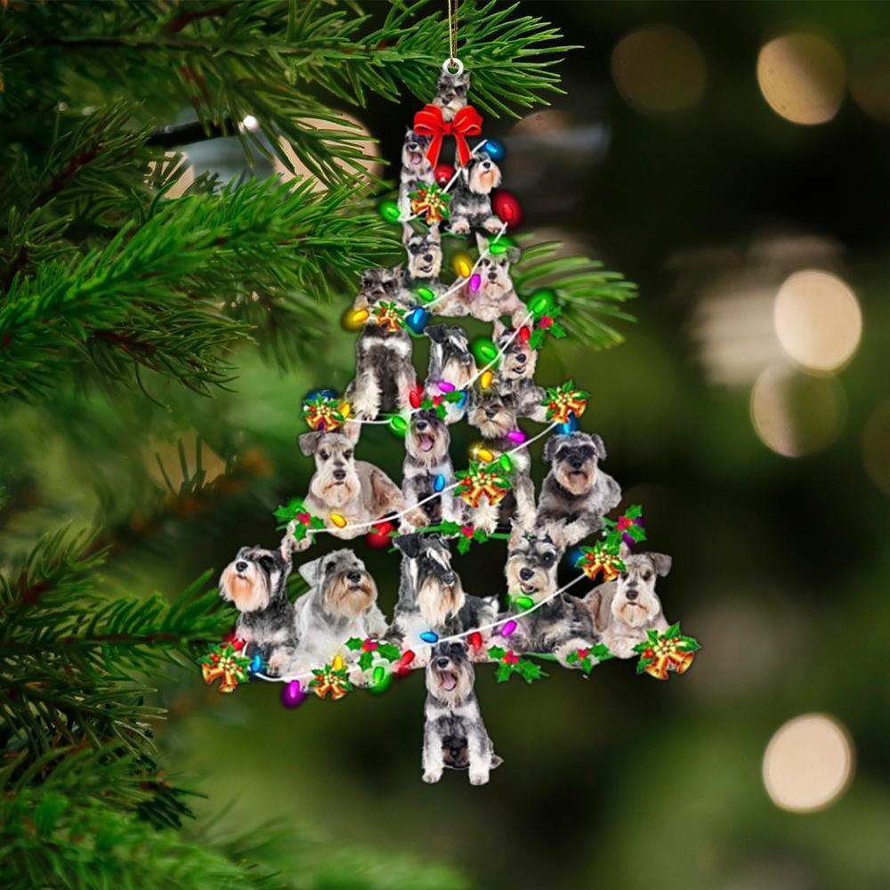 Miniature Schnauzer-Christmas Tree Lights-Two Sided Ornament