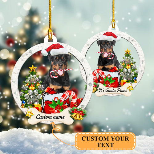 Custom Shaped Ornament - Santa Rottweiler - Nt168 - Loop - Ct222 Car Ornament