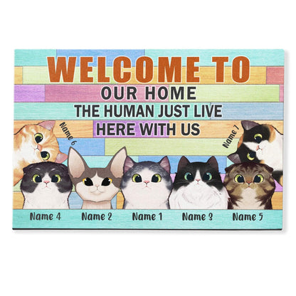 Keep Door Closed Don't Let The Cats Out, Cat Custom Doormat, Gift For Cat Lovers