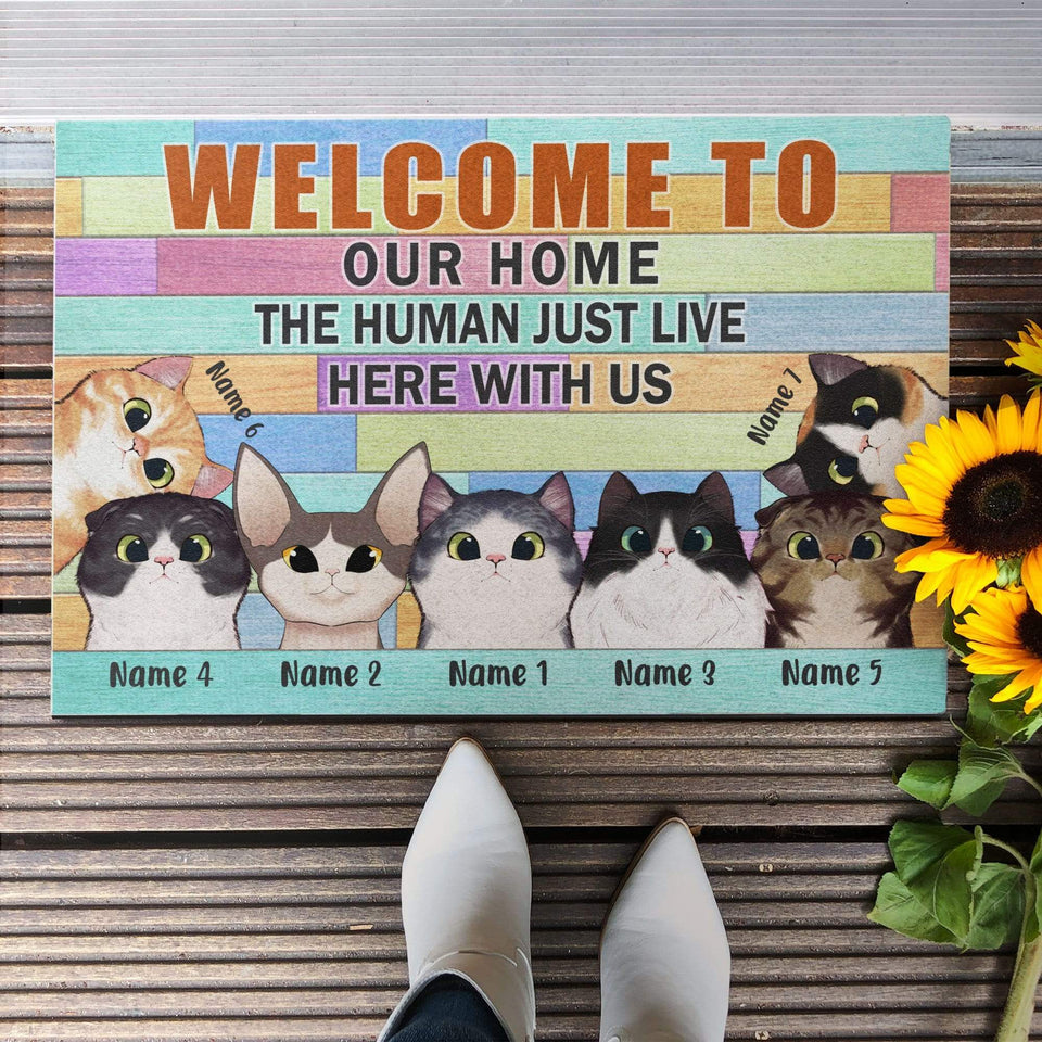 Keep Door Closed Don't Let The Cats Out, Cat Custom Doormat, Gift For Cat Lovers