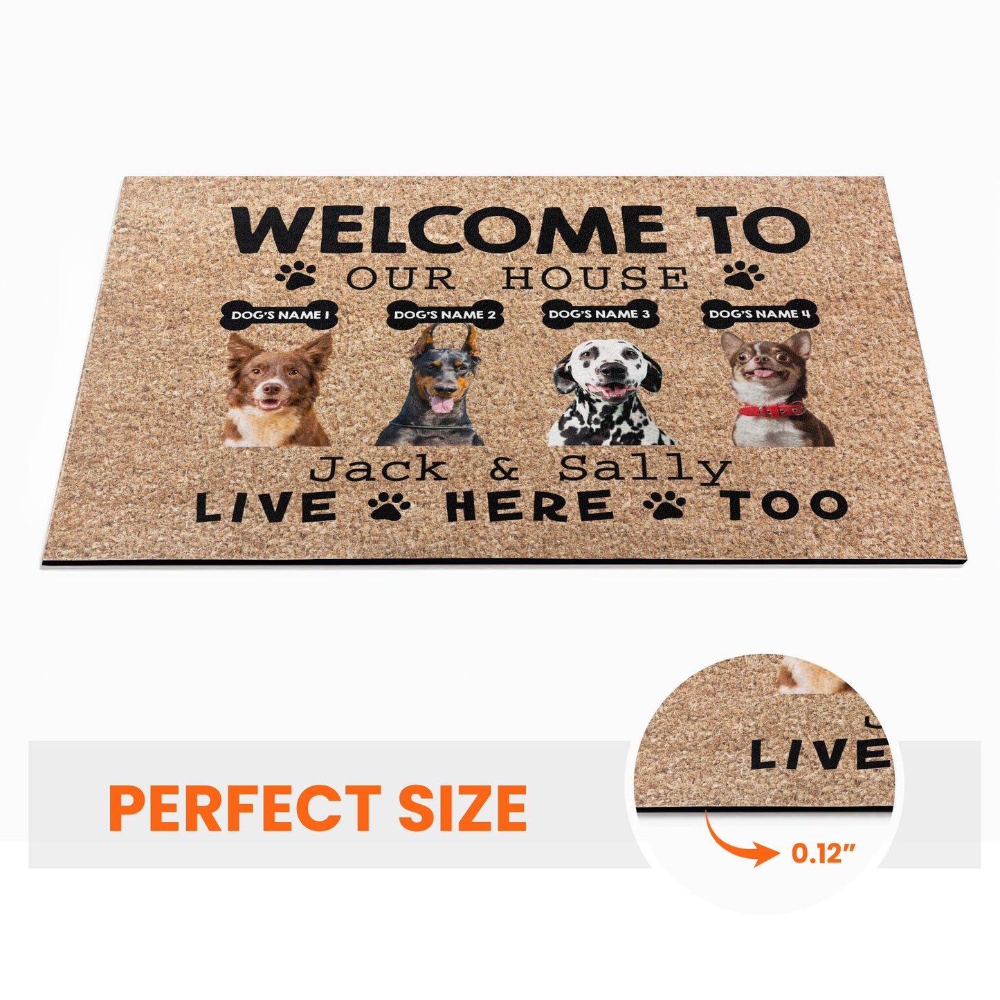 Welcome To Our House, Humans Live Here Too, Dog's Photo Doormat, Gift For Dog Lover